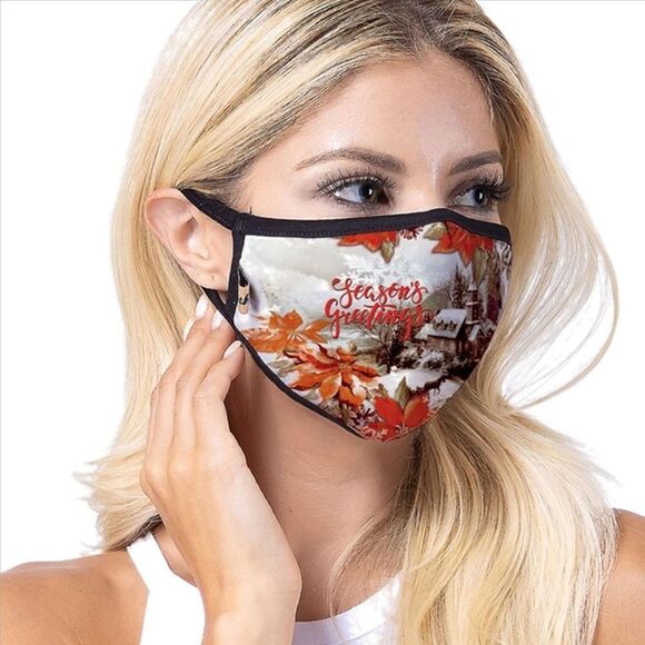 SALE USA Made All Seasons Greetings Facemask Holidays - Picture 2 of 4